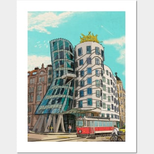 Dancing House Prague Czech Republic Illustration Posters and Art